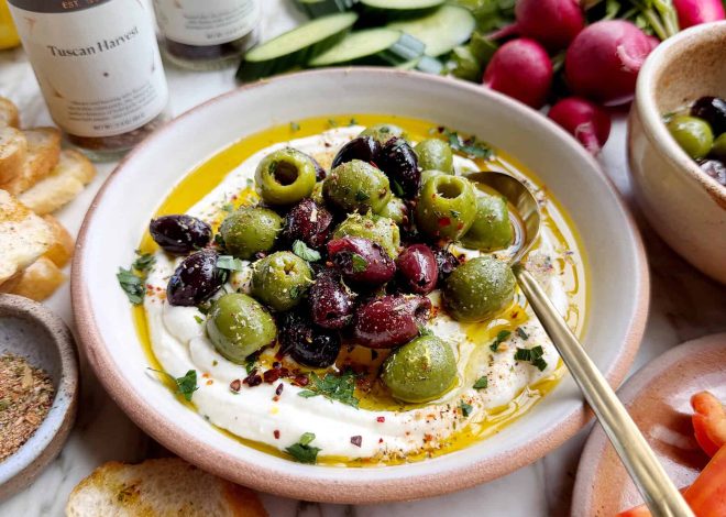 Zaitun Marinasi Tuscan dengan Resep Whipped Ricotta